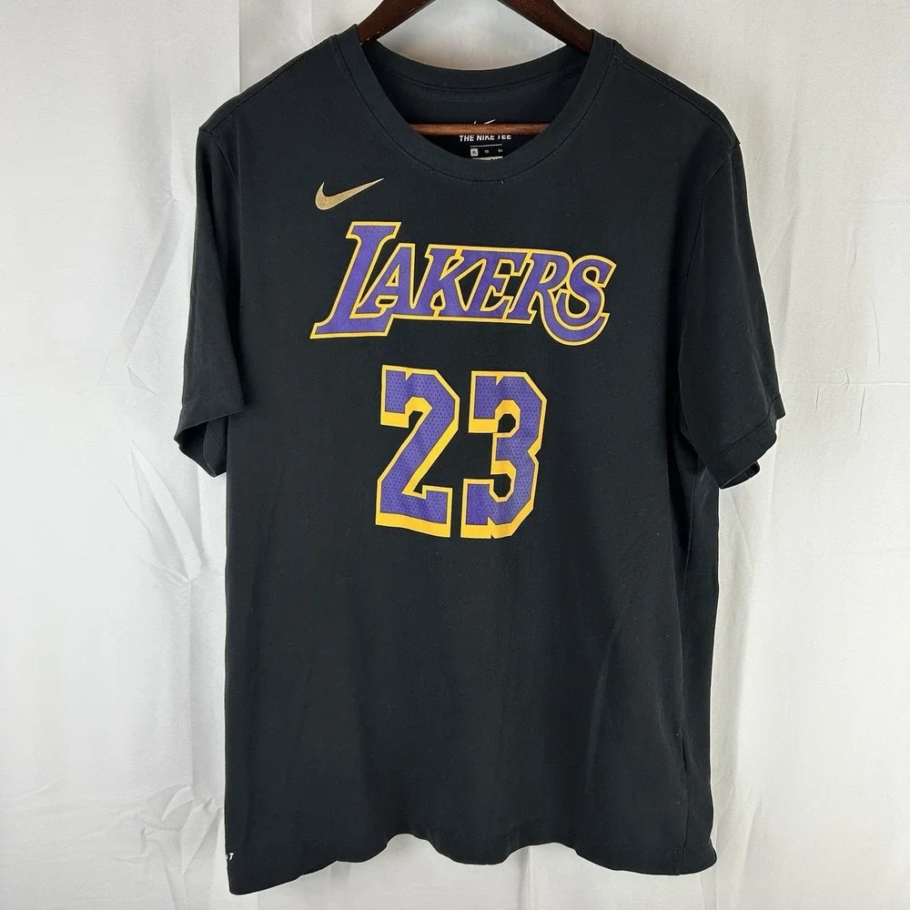 Nike Graphic Tee Lakers LeBron James 23 Crew Neck Short‎ Sleeve NBA XL BV1919